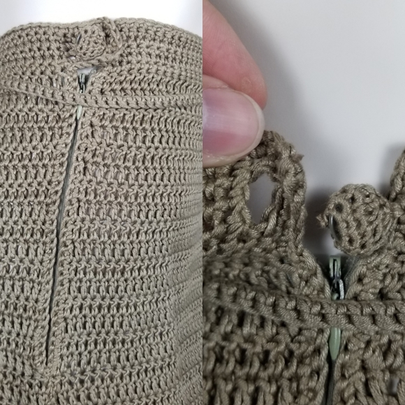 Anna Holtblad Stockholm Crochet Knit Macrame Granola Midi Asymmetric Skirt Sz M - Picture 10 of 12